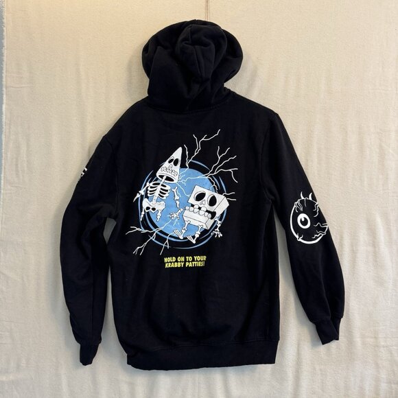 SpongeBob SquarePants Hoodie Adult Small Black H&M Baggy Sweatshirt - Picture 8 of 8